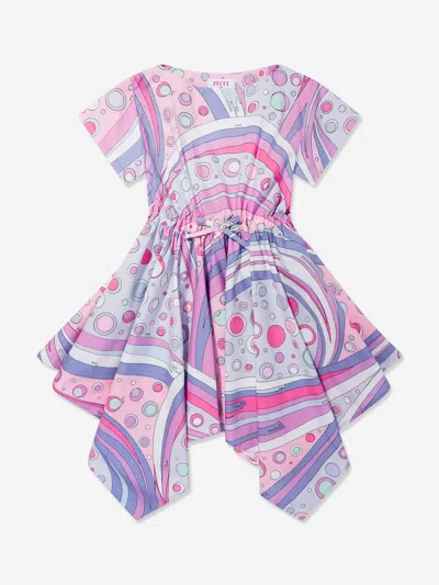 Pucci Kids'  Girls Cotton Fontane Print Dress In Pink