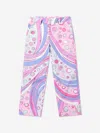 Pucci Girls Cotton Fontane Print Trousers In Pink
