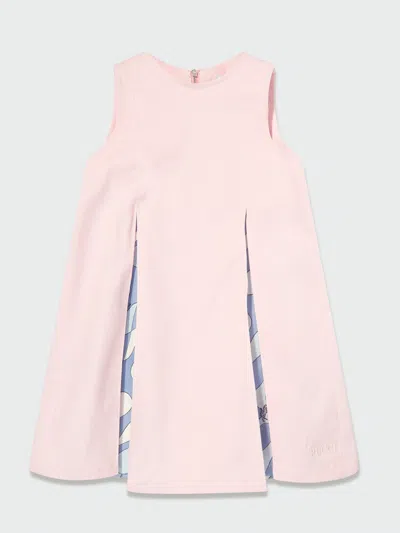 Pucci Kids'  Girls Cotton Sleeveless Dress In Pink