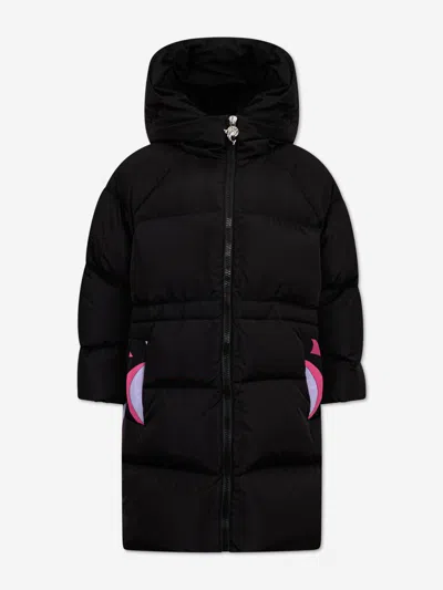 Pucci Kids'  Girls Down Padded Puffer Coat In Black