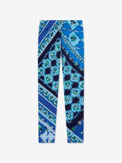 Pucci Babies'  Girls Festa Print Leggings In Blue