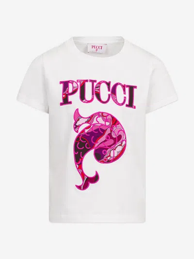 Pucci Babies'  Girls Fish Logo T-shirt In White