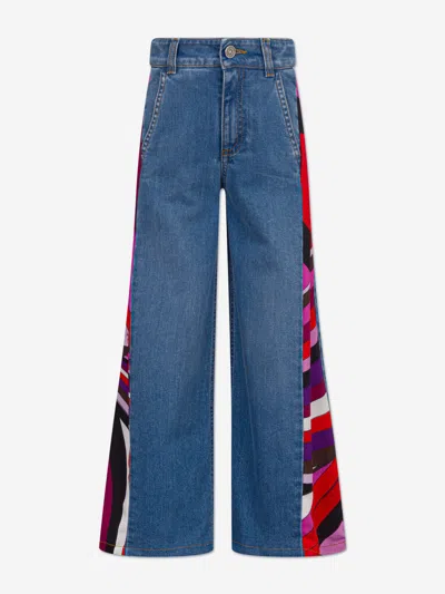 Pucci Kids'  Girls Flared Jeans In Blue