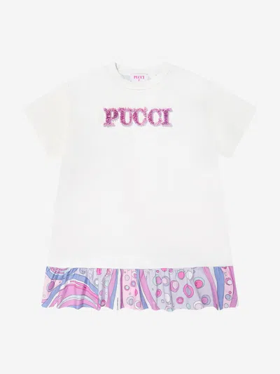 Pucci Kids'  Girls Fontane Jersey Dress In Ivory