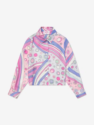 Pucci Kids'  Girls Fontane Print Blouse In Pink