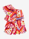 Pucci Girls Fontane Print Ruffle Dress In Multicoloured