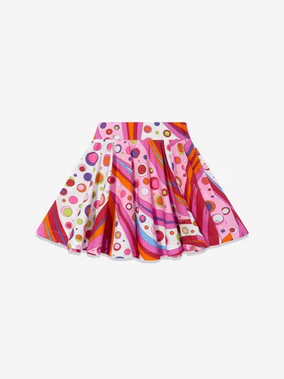 Pucci Girls Fontane Print Skirt In Red