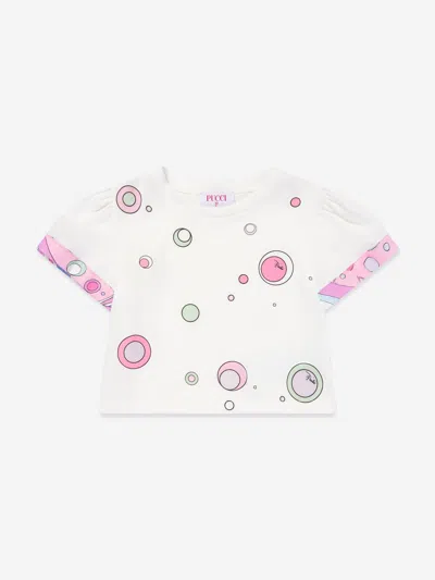 Pucci Babies'  Girls Fontane Print T-shirt In Ivory