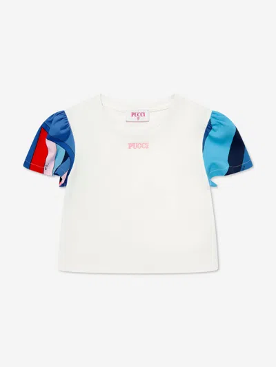 Pucci Kids'  Girls Iride Jersey Top In Ivory