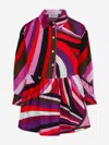 Pucci Girls Iride Print Shirt Dress In Multi