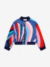 Pucci Girls Iride Print Zip Up Jacket In Multicoloured