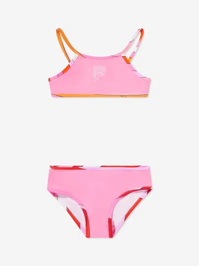Pucci Kids'  Girls Logo Bikini In Pink