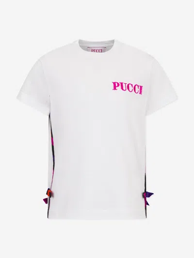 Pucci Babies'  Girls Logo T-shirt In White
