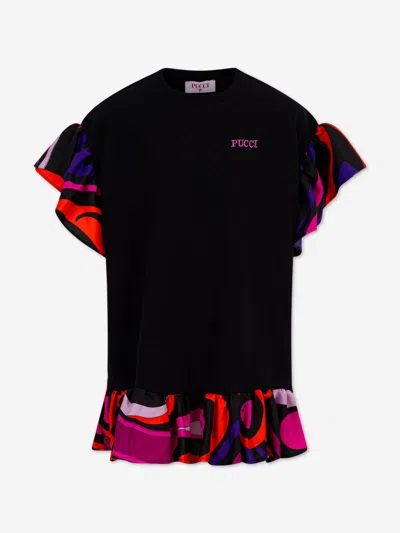 Pucci Babies'  Girls Marmo Jersey Dress In Black