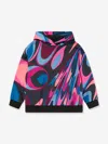 Pucci Girls Onde Print Hoodie In Multicoloured