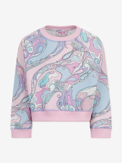 Pucci Kids'  Girls Orchidee Print Sweatshirt In Multi