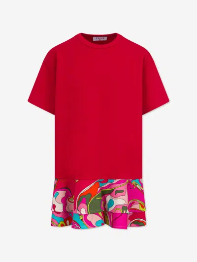 Pucci Babies'  Girls Orchidee T-shirt Dress In Red