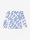 Pucci Girls Printed Gabardine Skirt In Blue