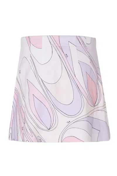 Pucci Girls Rosa Lilla Fleece Skirt In Pink