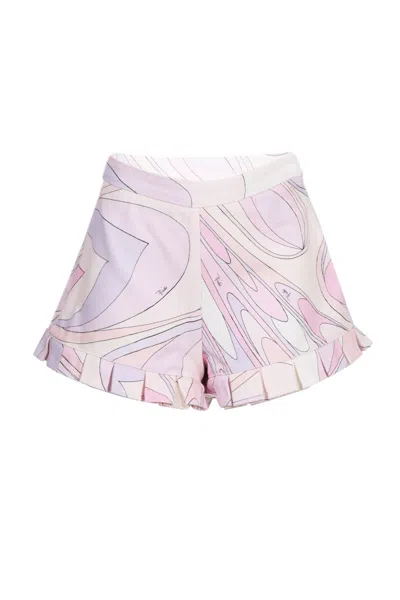 Pucci Girls Rosa Lilla Shorts In Pink