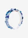 Pucci Girls Ruched Headband In Blue