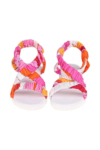Pucci Girls Sandals Frangola Arancio In Multi