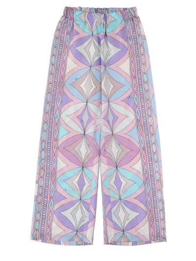 Pucci Girls Soft Fabric Trousers In Pink