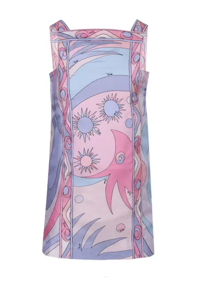 Pucci Girls Woven Dress Rose Lilla In Pink