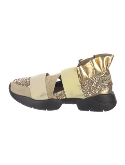 Pre-owned Pucci Glitter Graphic Print Chunky Sneakers In Multi