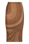 Pucci Gonna Midi In Jersey Lamé In Multi