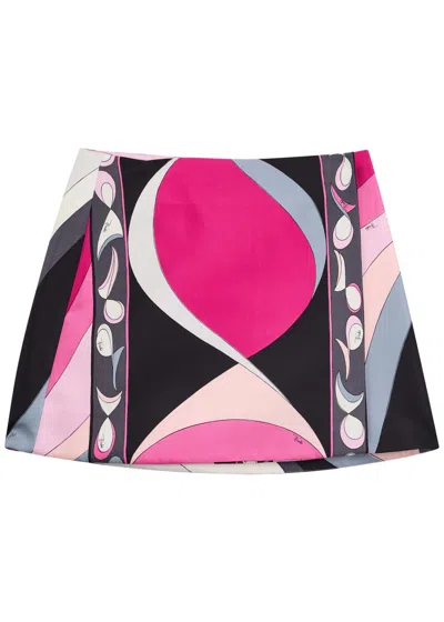 PUCCI PUCCI GONNA PRINTED SILK MINI SKIRT