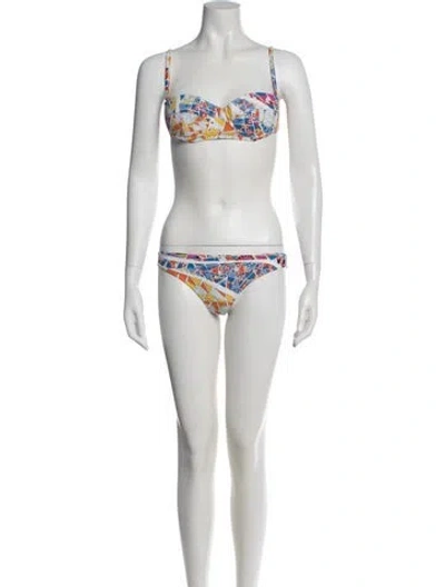 Pre-owned Pucci Graphic Print Bikini W/ Tags In White