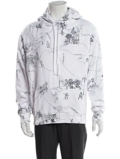 Pre-owned Pucci Graphic Print Crew Neck Hoodie In White