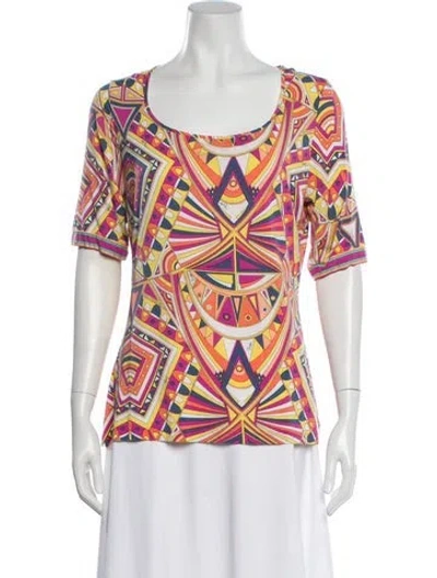 Pre-owned Pucci Graphic Print Crew Neck Top In Purple