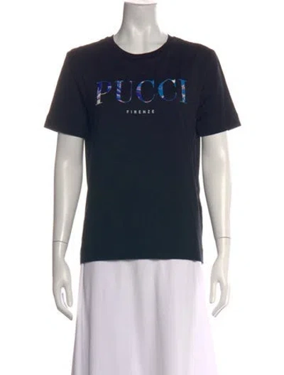 Pre-owned Pucci Graphic Print Crew Neck T-shirt In Black