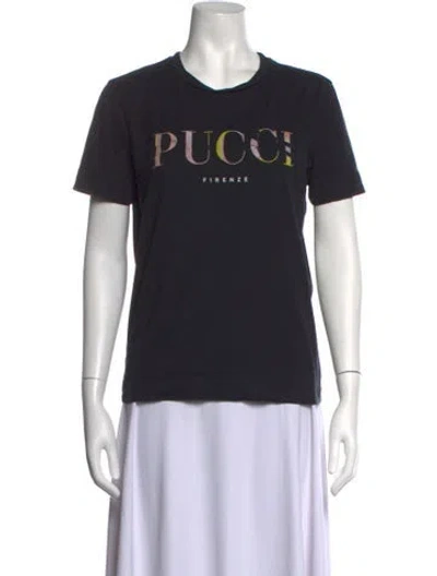 Pre-owned Pucci Graphic Print Crew Neck T-shirt In Black/metallic