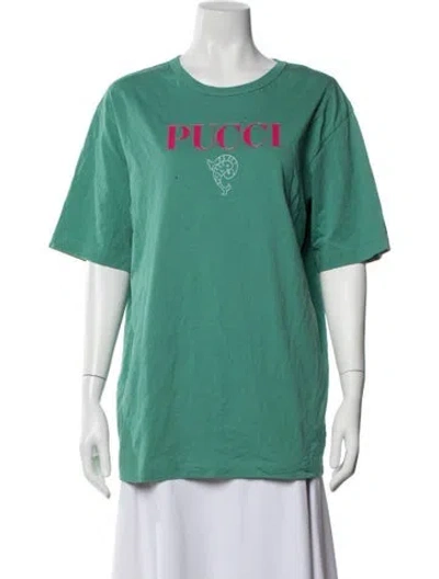 Pre-owned Pucci Graphic Print Crew Neck T-shirt In Green
