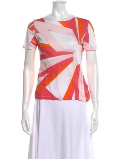 Pre-owned Pucci Graphic Print Crew Neck T-shirt In Orange