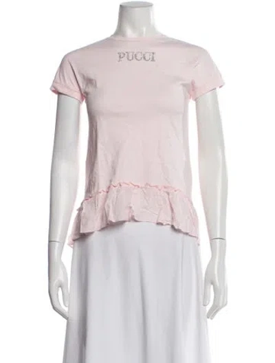 Pre-owned Pucci Graphic Print Crew Neck T-shirt In Pink