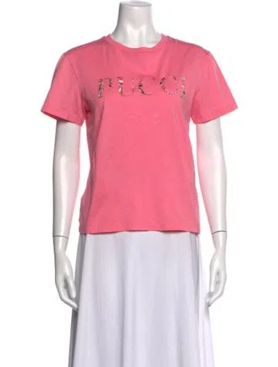 Pre-owned Pucci Graphic Print Crew Neck T-shirt In Pink