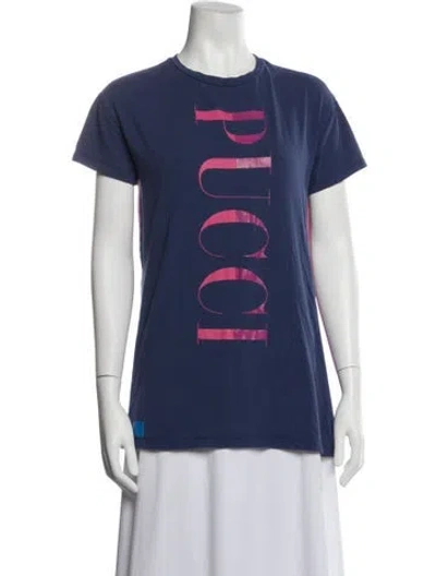 Pre-owned Pucci Graphic Print Crew Neck T-shirt In Purple