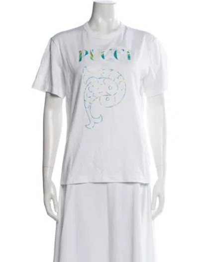 Pre-owned Pucci Graphic Print Crew Neck T-shirt W/ Tags In White