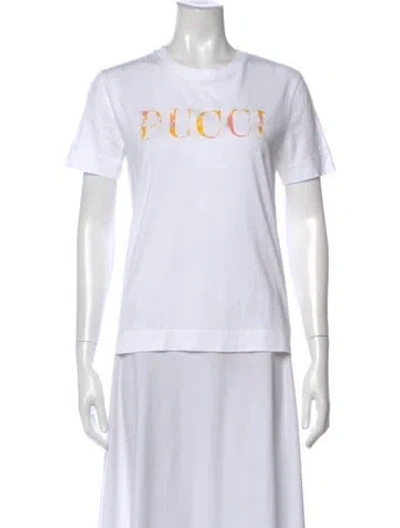 Pre-owned Pucci Graphic Print Crew Neck T-shirt In White