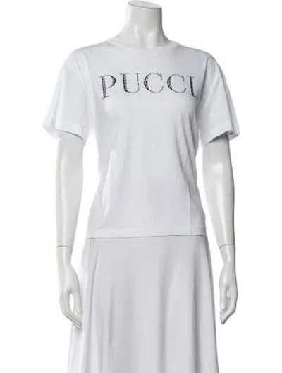 Pre-owned Pucci Graphic Print Crew Neck T-shirt In White