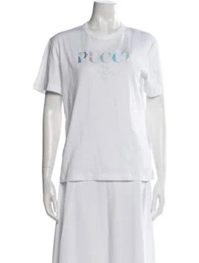 Pre-owned Pucci Graphic Print Crew Neck T-shirt In White
