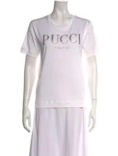 Pre-owned Pucci Graphic Print Crew Neck T-shirt In White