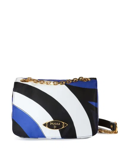 Pucci Graphic-print Crossbody Bag In Blue