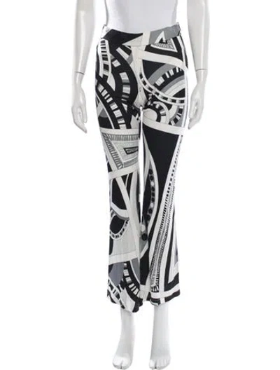 Pre-owned Pucci Graphic Print Flared Pants In Black/white