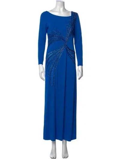 Pre-owned Pucci Graphic Print Long Dress In Blue