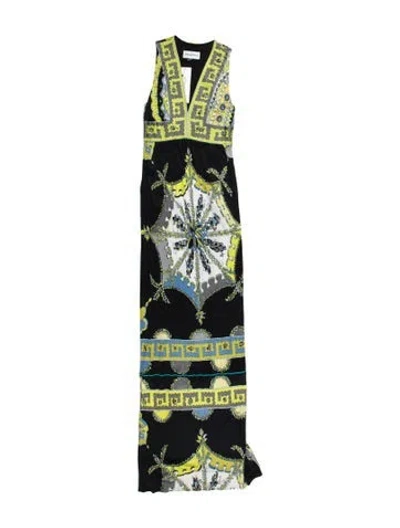 Pre-owned Pucci Graphic Print Long Dress In Yellow